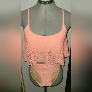 Xhilaration coral swim suit size small